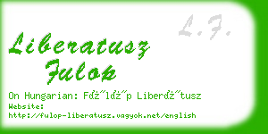 liberatusz fulop business card